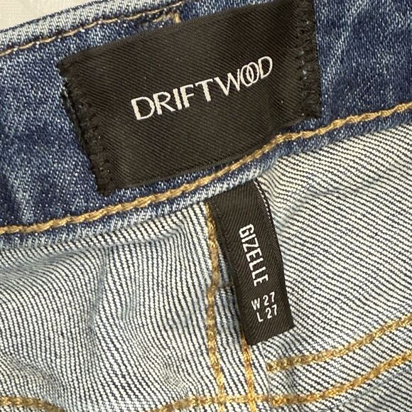 Driftwood Gizelle Tapered Leg Cropped Jeans Women Size 27 Exposed Button Front - Picture 6 of 11